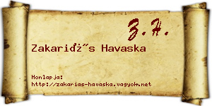 Zakariás Havaska névjegykártya